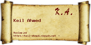 Keil Ahmed névjegykártya